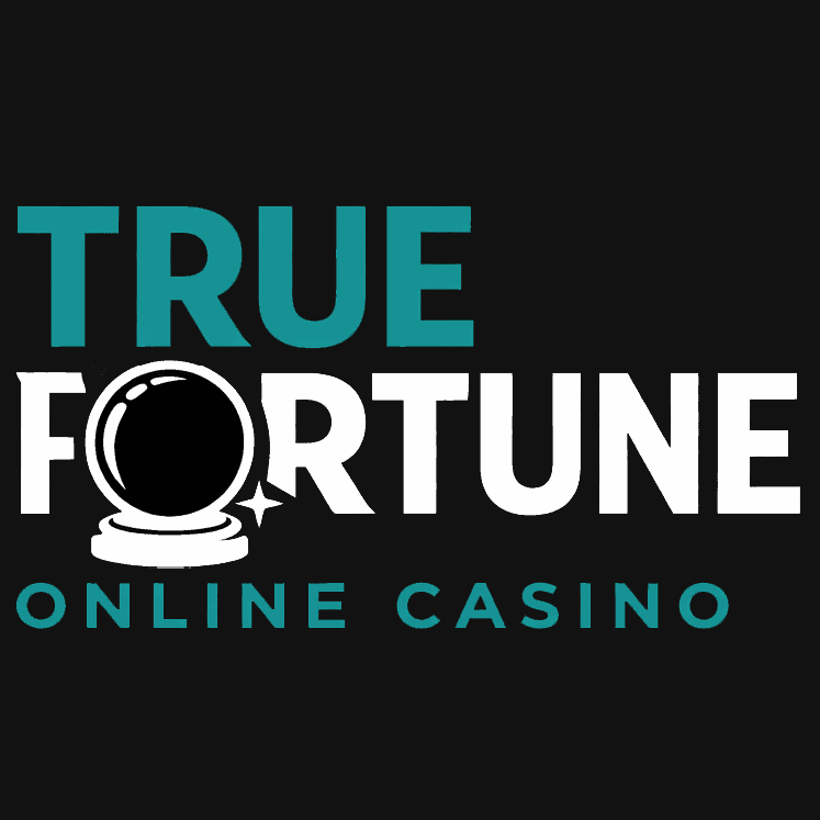 Online casino logo with crystal ball and stars.