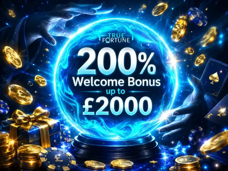 Exciting casino bonus offer with glowing orb and c.